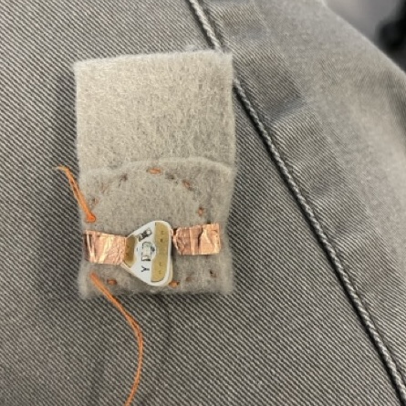 battery pouch try 2- it worked until I finished sowing it closed and then stopped working. at this point I gave up and tried something new