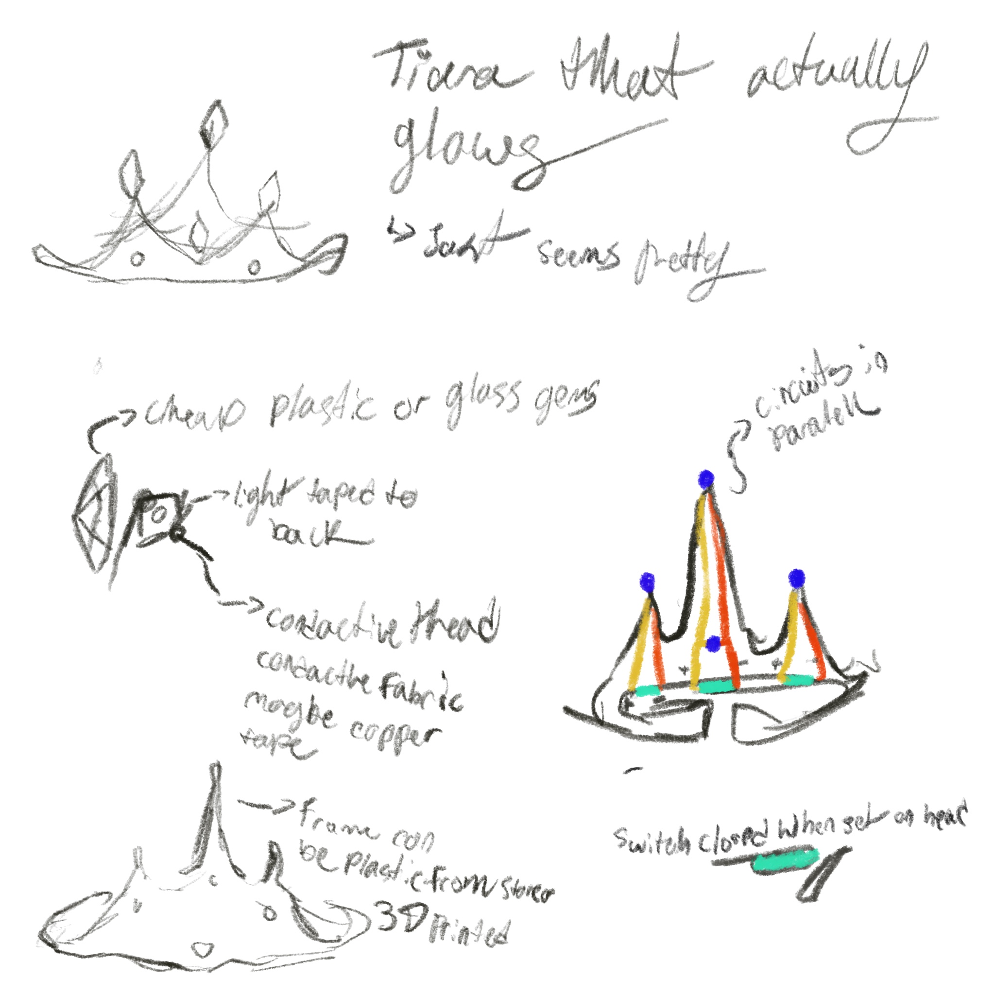 a tiara with gems that light up for every little girl's deam