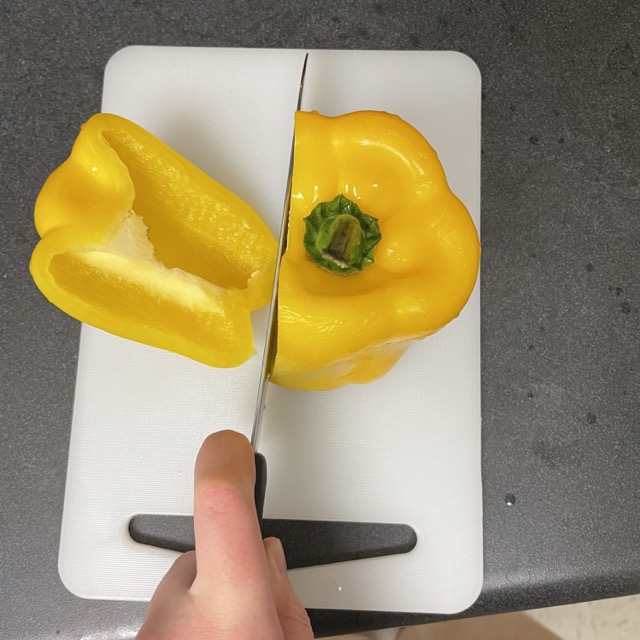 my second interaction photo is chopping a pepper