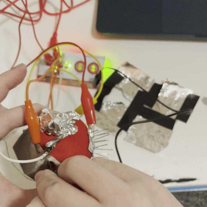 this is a quick video of the texture ball working. The concept behind this idea is to encourage people to interact with a sensory experience that responds with sound and abstract visuals so that they can interptet it in their own way.