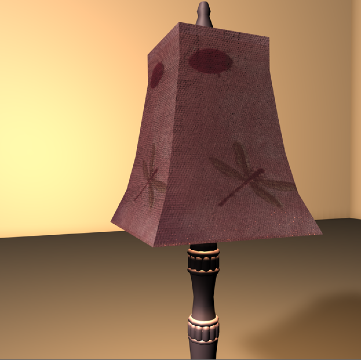 This image is the result of me trying bump maps on the lamp shade