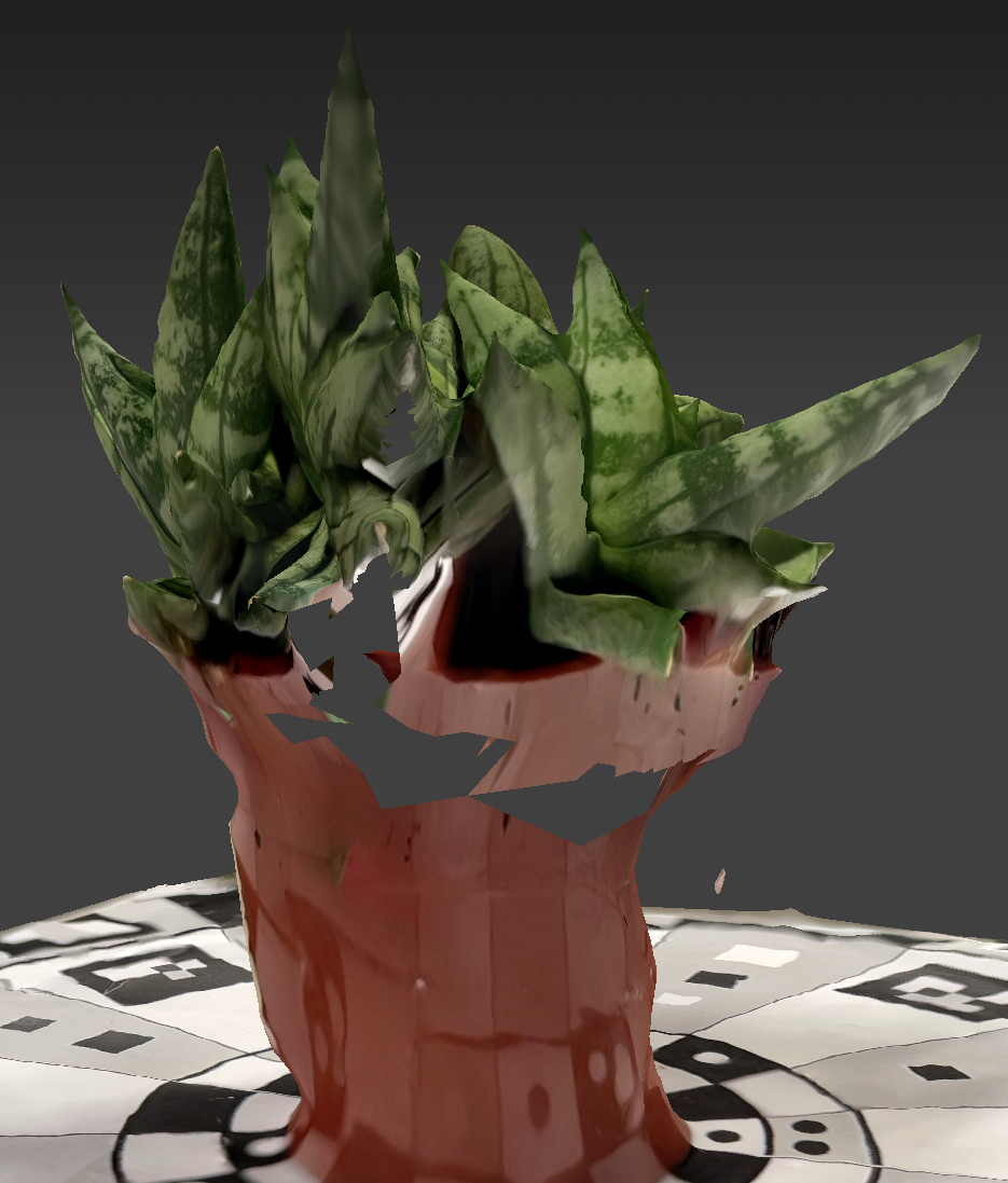 scanning the plant again in better lighting. funnily enough this scan had a million more issues, I think I went through it too fast.