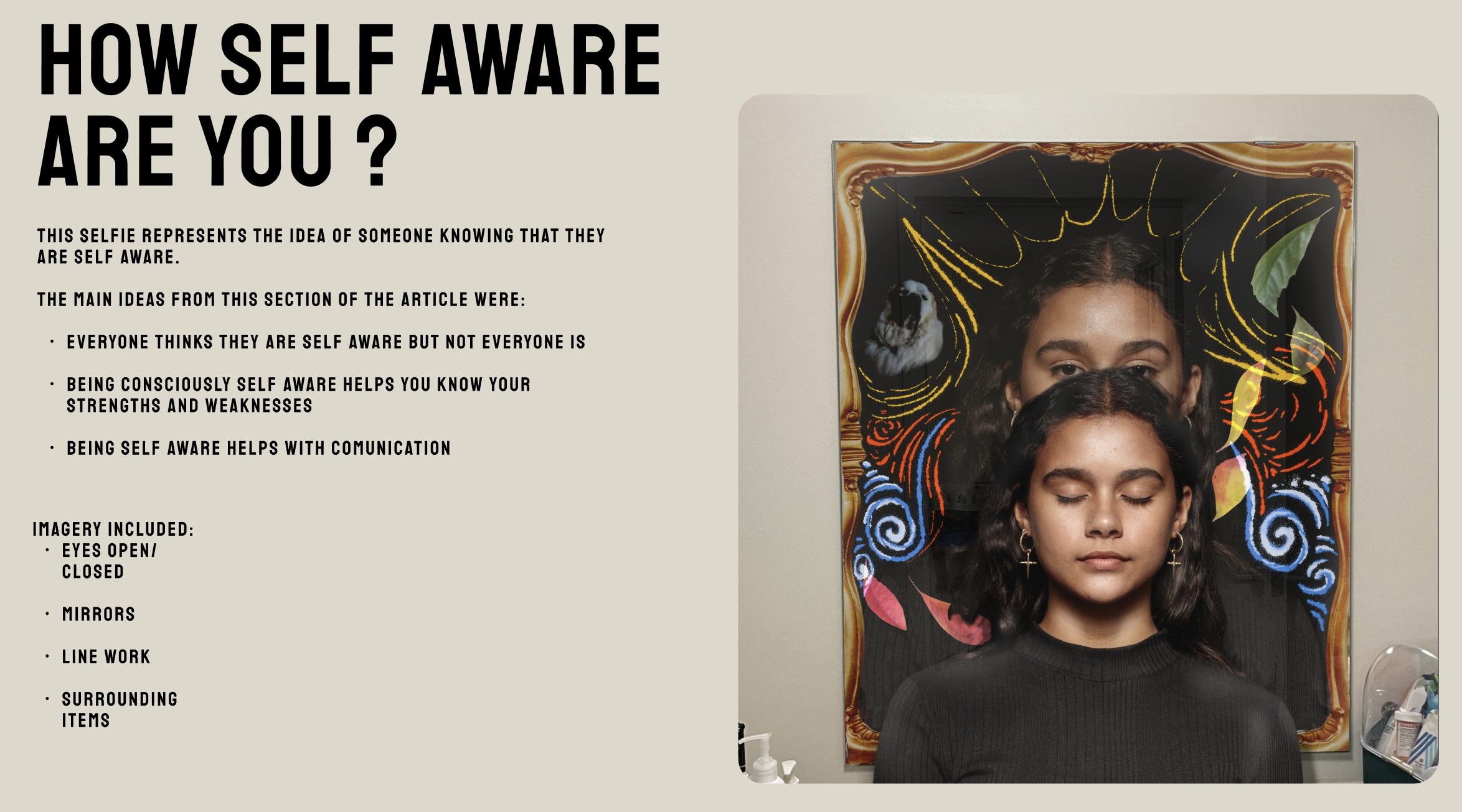 The first of my slides from the presentation talking about the concept of the selfie